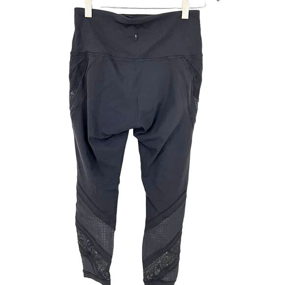 Lululemon Wunder Under High Rise Tight 25" Black Lace Women Size 8 - Picture 2 of 12